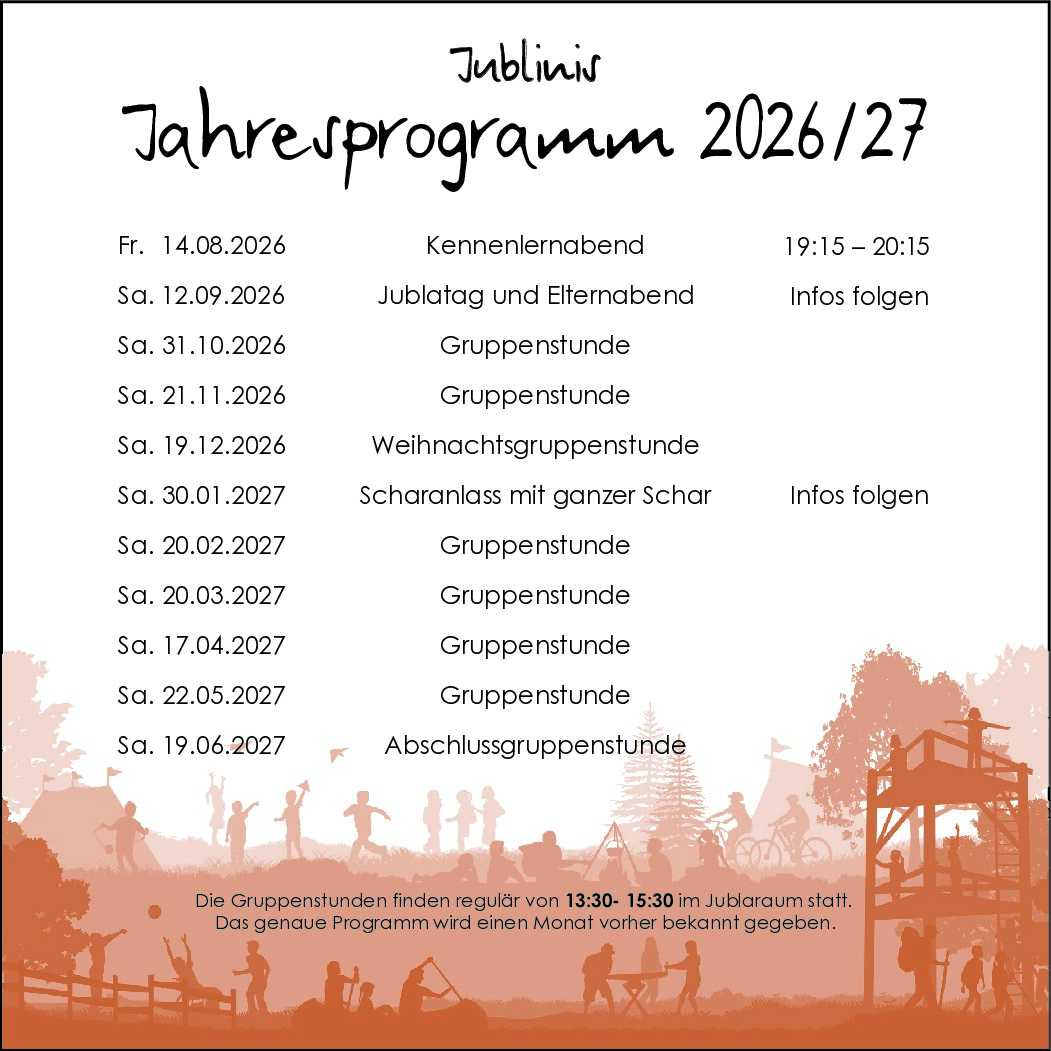 Jublinis Jahresprogramm 2026/2027 – Seite 1